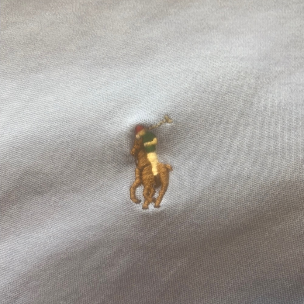 Polo Ralph Soft Blue Shirt with Embroidered Logo